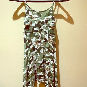 Flowers By Zoe Girls Camo Spaghetti Strap Dress XL
